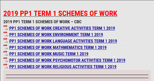 2019 PP1 TERM 1 SCHEMES OF WORK - KCSE REVISION