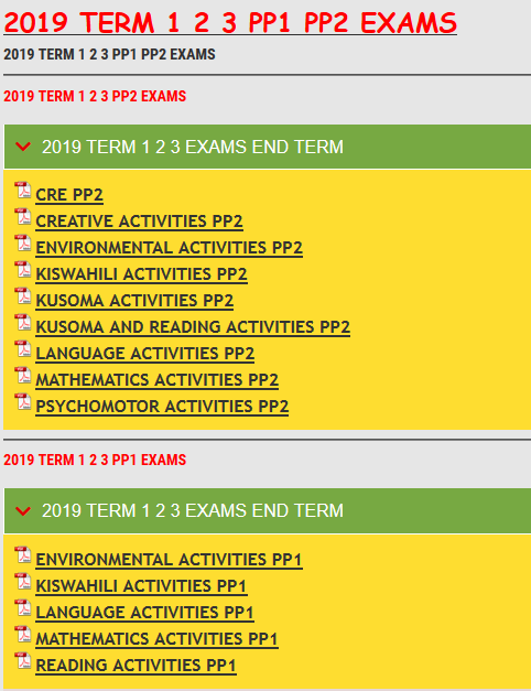 2019 TERM 1 2 3 PP1 PP2 EXAMS - KCSE REVISION