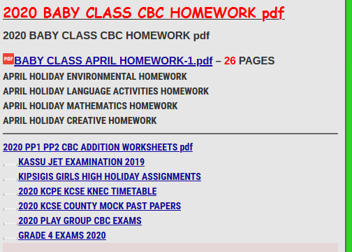 2020 BABY CLASS CBC HOMEWORK pdf