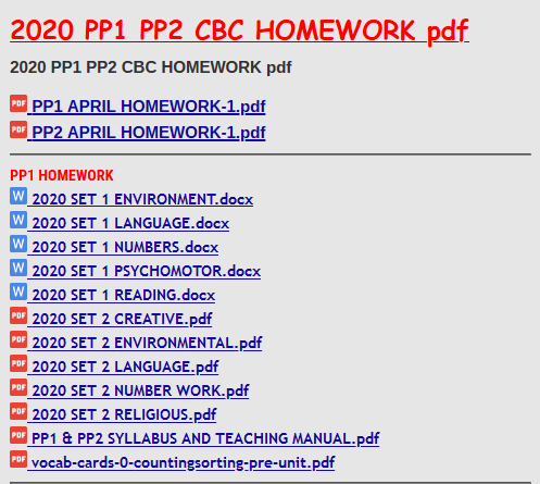 2020 PP1 PP2 CBC HOMEWORK Pdf » KCSE REVISION