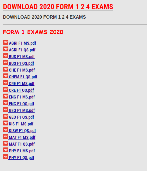 english syllabus form 1 4 pdf download 2020