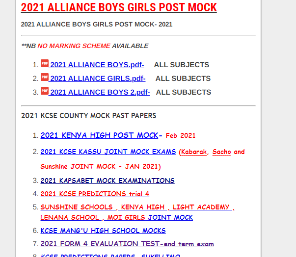 2021 ALLIANCE BOYS GIRLS POST MOCK