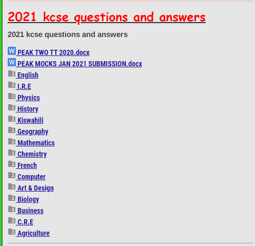 kcse 2021 questions and answers