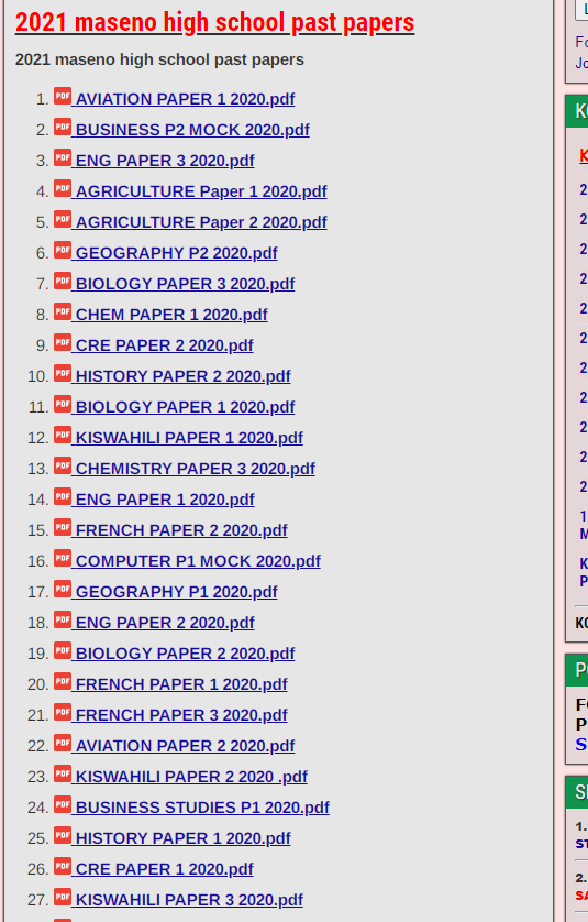 2021 maseno high school past papers
