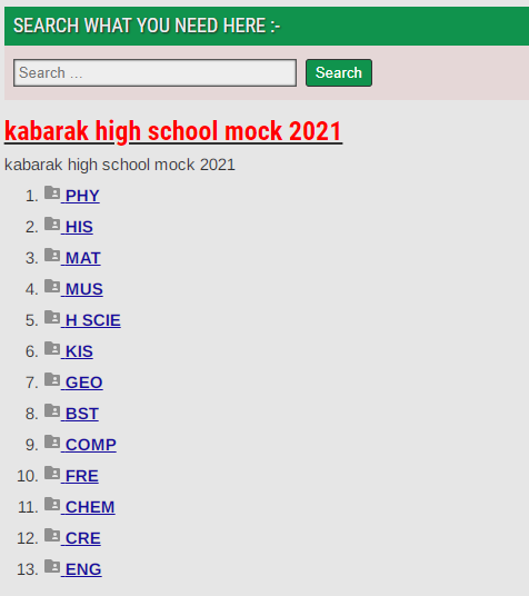 kabarak high school mock 2021