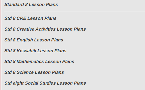 Standard 6 Lesson Plans