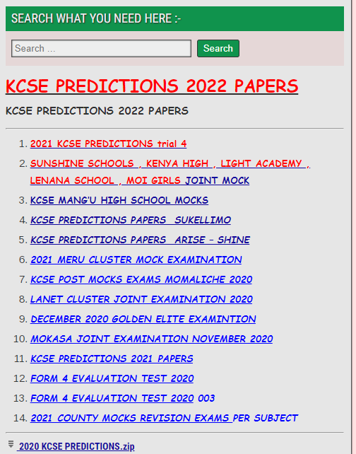 kcse biology essay prediction 2022