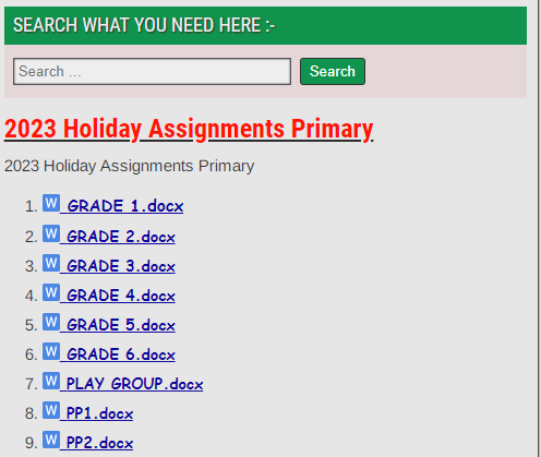 2023 Holiday Assignments Primary » KCSE REVISION