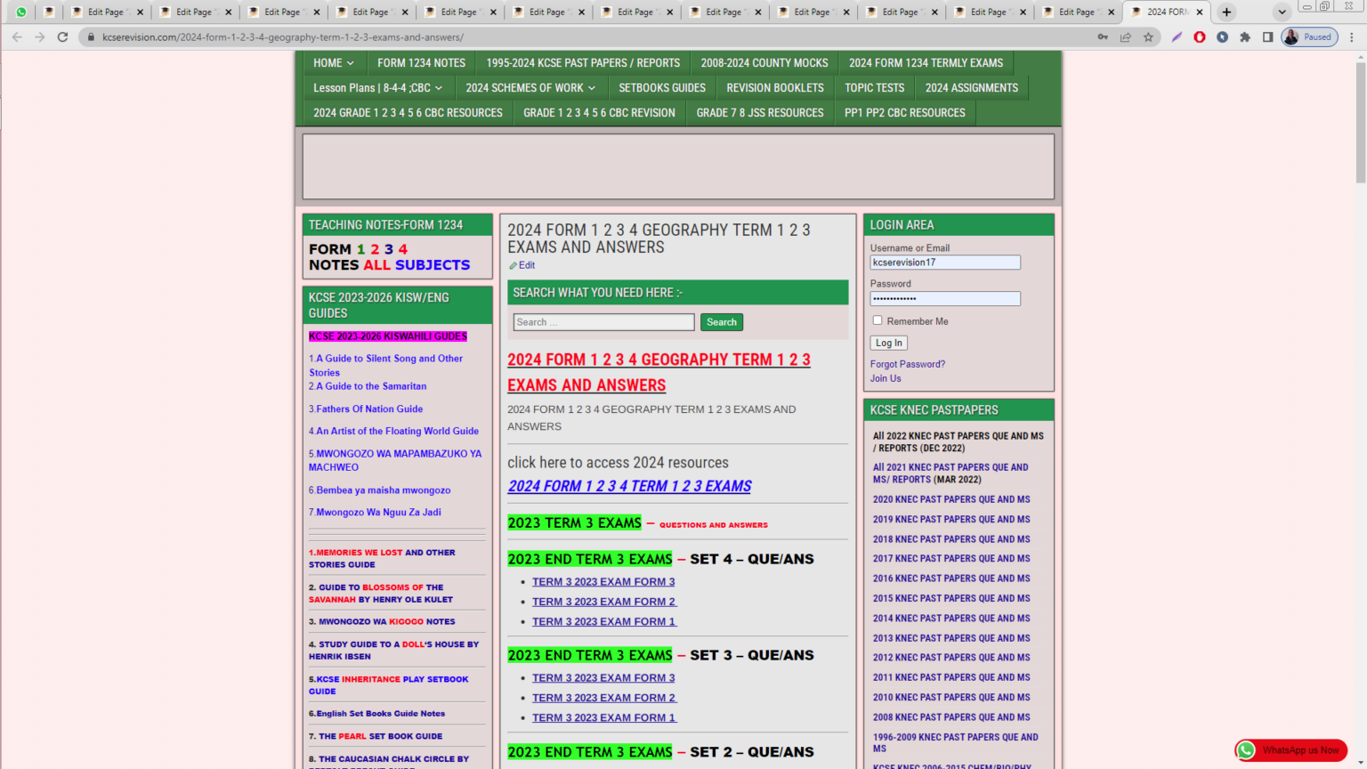 2024 FORM 1 2 3 4 PHYSICS TERM 1 2 3 EXAMS AND ANSWERS » KCSE REVISION